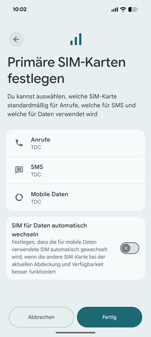 Wählen Sie Ihre bevorzugten Optionen und wählen Sie Fertig