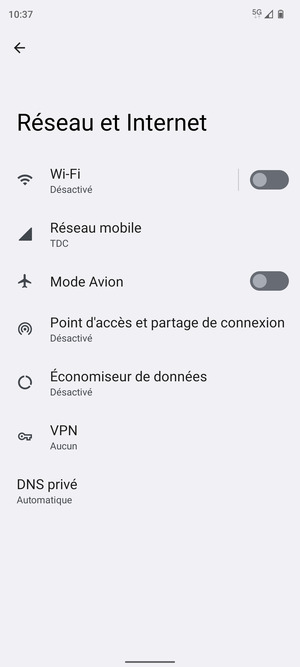 Sélectionnez Wi-Fi