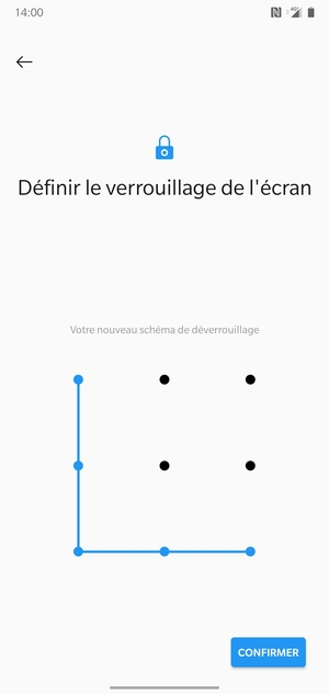Dessinez de nouveau le schéma de déverrouillage et sélectionnez CONFIRMER