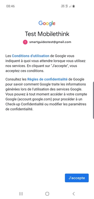 Sélectionnez J'accepte