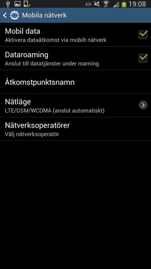Slå på eller stäng av Dataroaming
