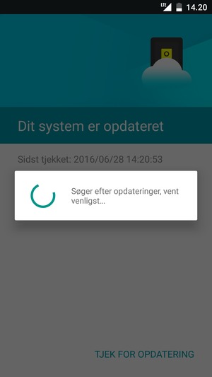 Afvent at søgningen er afsluttet