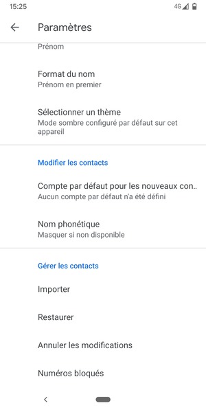 Faites défiler et sélectionnez Importer