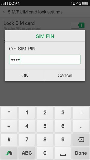 Enter your Old SIM PIN and select OK