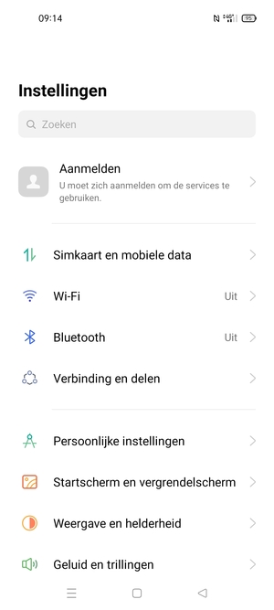 Selecteer Simkaart en mobiele data