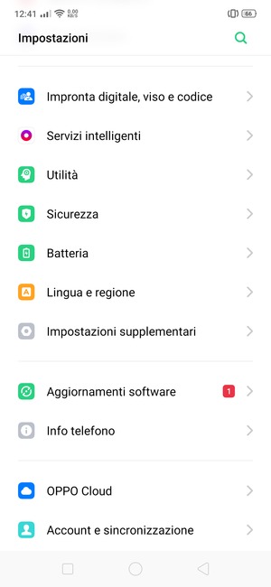Scorri e seleziona Impostazioni supplementari