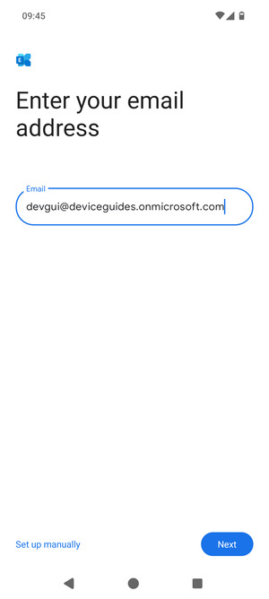 Enter your Email address and  select Set up manually