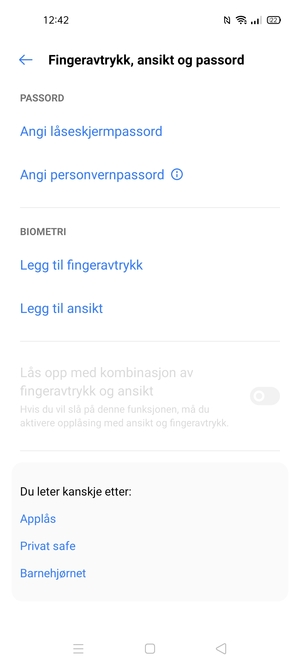 Velg Angi låseskjermpassord