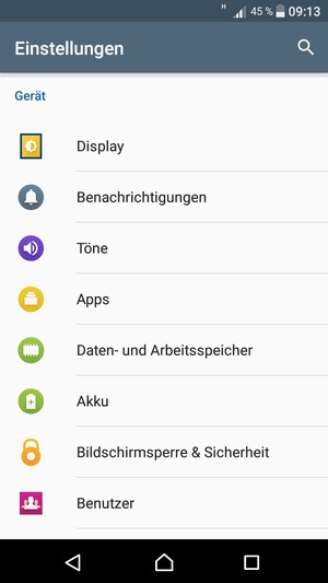 Scrollen Sie und wählen Sie Akku
