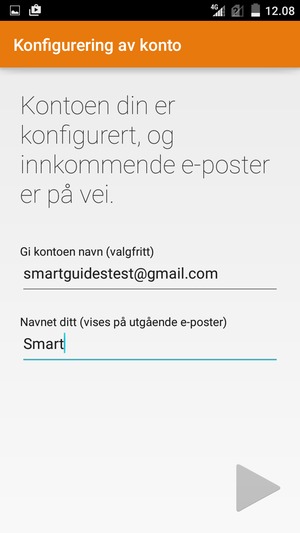 Gi kontoen din et navn, og skriv inn navnet ditt. Velg Neste