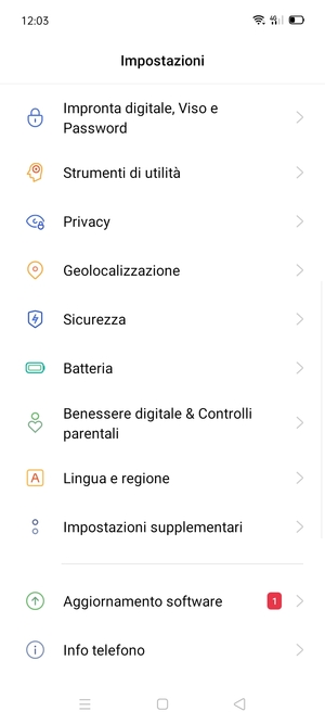Scorri e seleziona Sicurezza