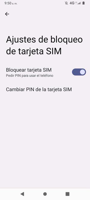 Seleccione Cambiar PIN de la tarjeta SIM