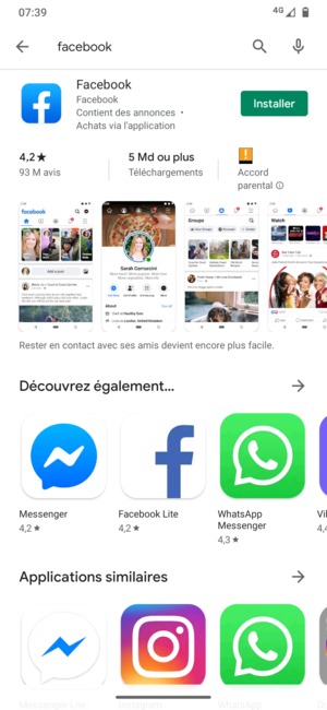 Sélectionnez l'appli