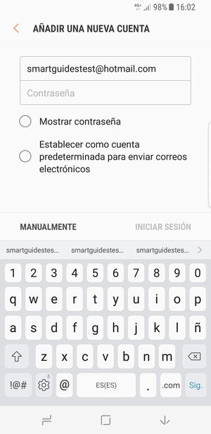 Introduzca su dirección de Hotmail y seleccione Sig.