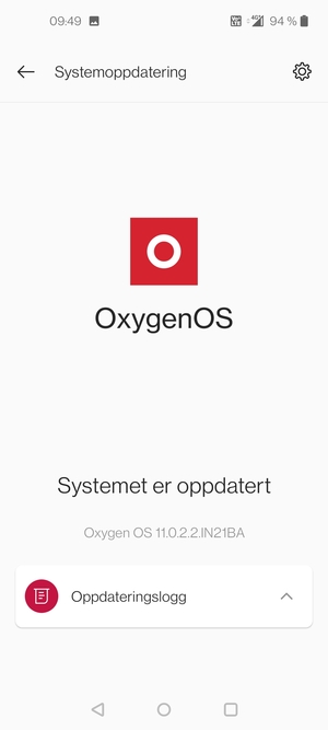 Hvis telefonen din er oppdatert, vil du se følgende skjermbilde