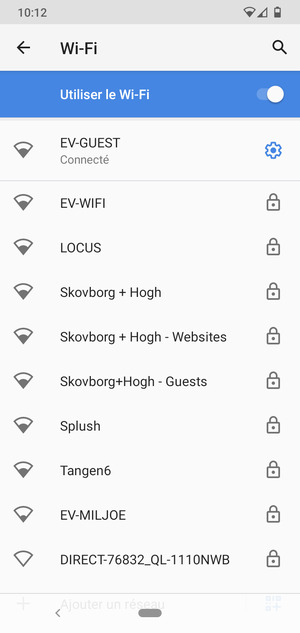 Vous êtes maintenant connecté au réseau Wi-Fi