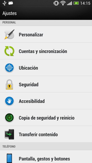 Seleccione Copia de seguridad y reinicio