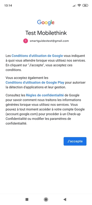 Sélectionnez J'accepte