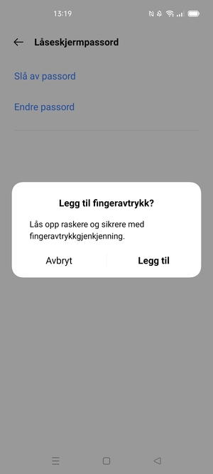 Velg ønsket alternativ