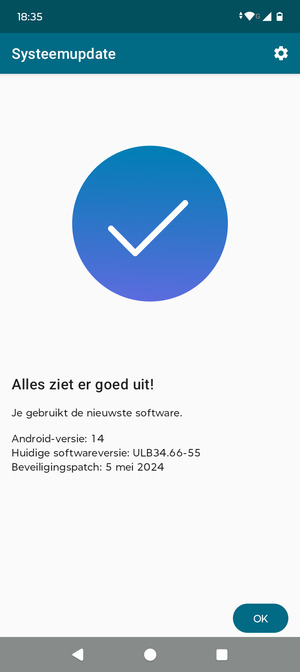 Als uw telefoon up-to-date is, selecteert u OK