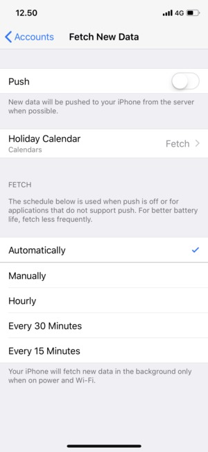 Set Push to Off