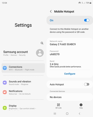 Your phone is now set up for use as a modem