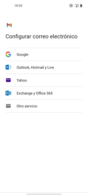 Seleccione Exchange y Office 365