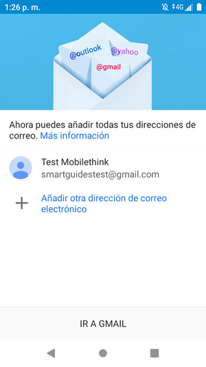 Seleccione IR A GMAIL