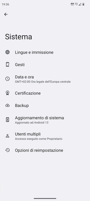 Seleziona Backup