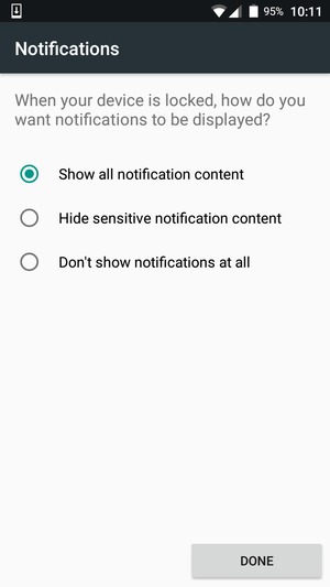 Select your preferred option and select DONE