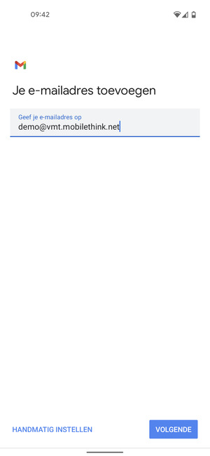 Voer uw e-mailadres in en selecteer VOLGENDE