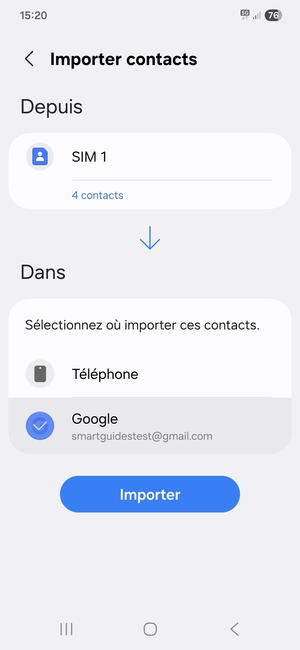 Sélectionnez Importer