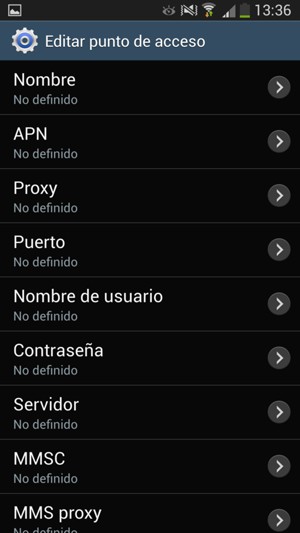 Introduzca la información de MMS
