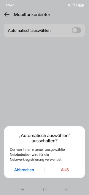 Wählen Sie AUS