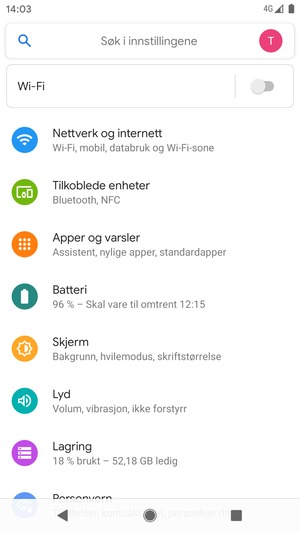 Slå på Wi-Fi