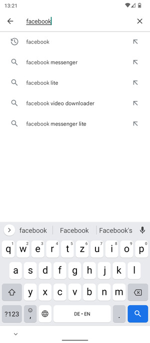 Geben Sie den Namen der App ein und wählen Sie Suchen
