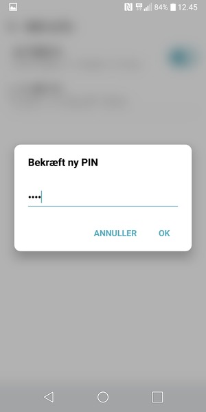 Bekræft din nye SIM PIN-kode og vælg OK