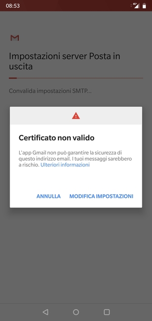 Seleziona MODIFICA IMPOSTAZIONI