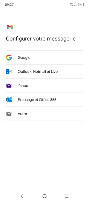 Sélectionnez Outlook, Hotmail et Live