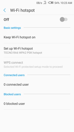 Select Set up Wi-Fi hotspot
