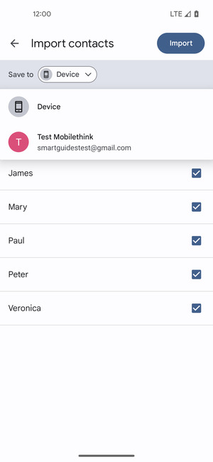 Select your Google account