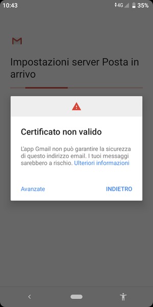 Seleziona INDIETRO