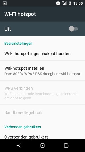 Selecteer Wifi-hotspot instellen