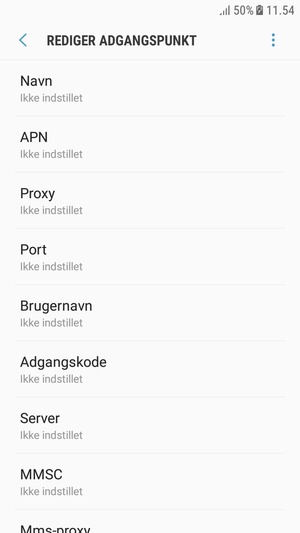 Indtast internet-oplysninger