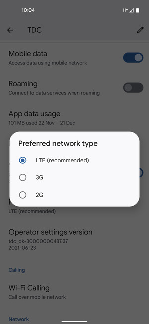 Select your preferred option