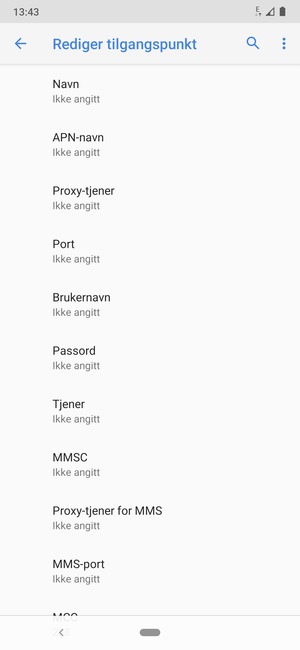 Skriv inn internett-informasjon