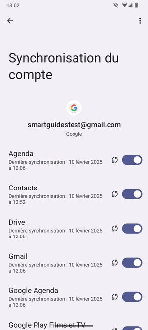 Assurez-vous que Contacts est sélectionné
