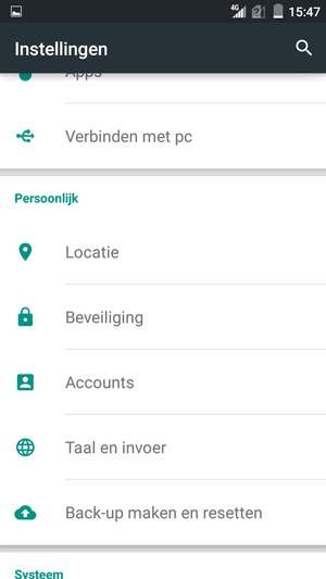 Scroll naar en selecteer Beveiliging