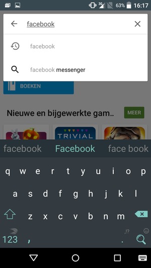 Voer de app-naam in en selecteer Zoek