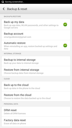 Select Backup account